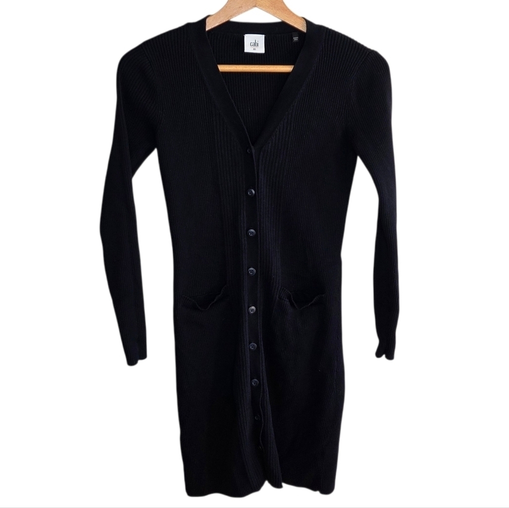 Cabi #5450 Counsel Longline Ribbed Cardigan Coatigan Size XS Dark Navy Blue
